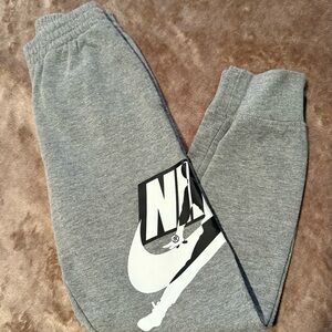 Nike Kids Gray Joggers with Logo